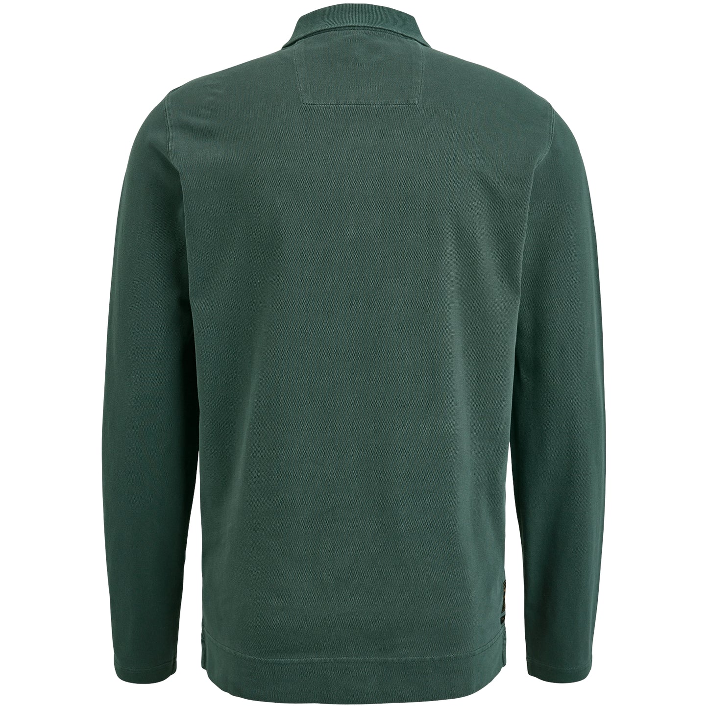 Long sleeve polo pique garment dye
