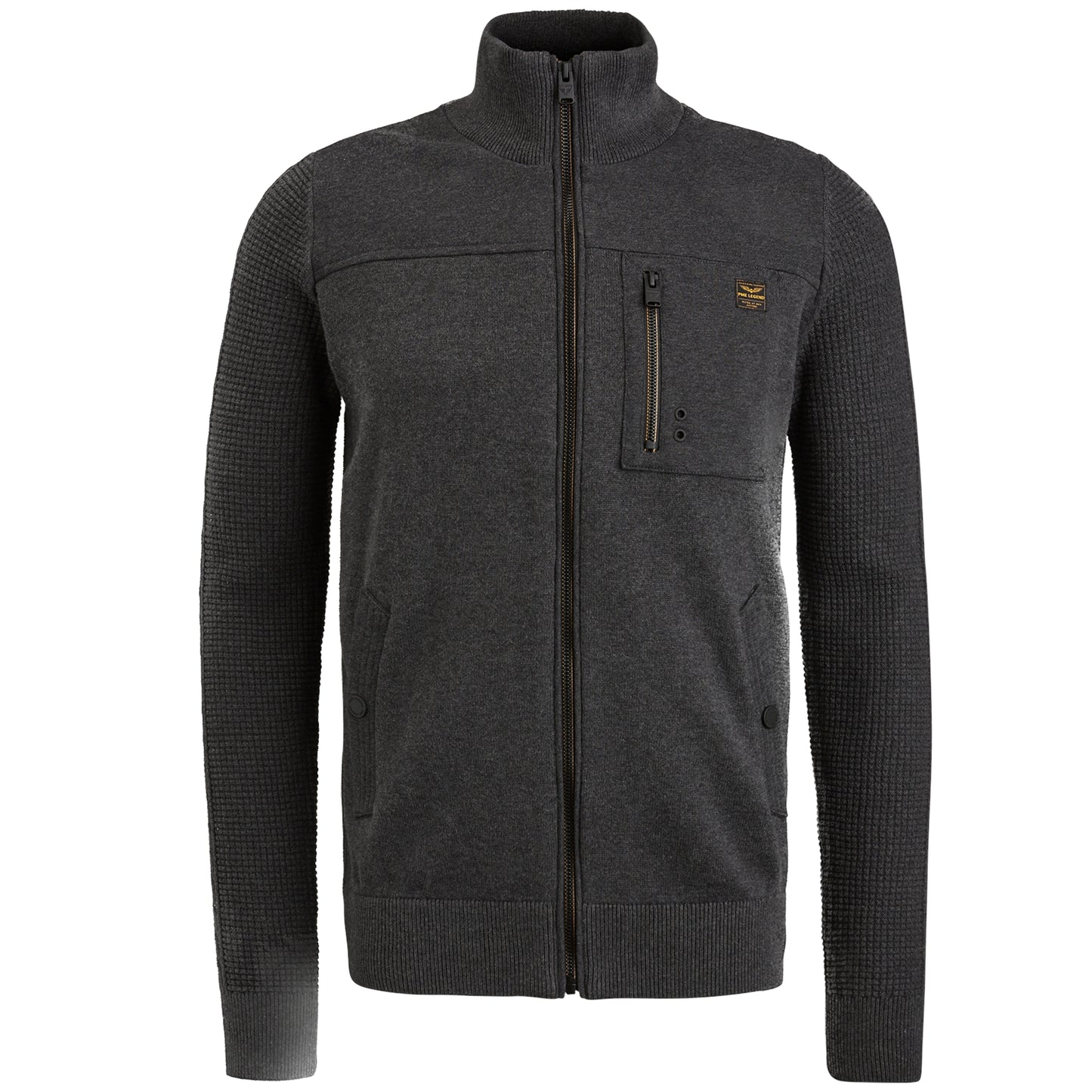 Zip jacket knit sweat combination