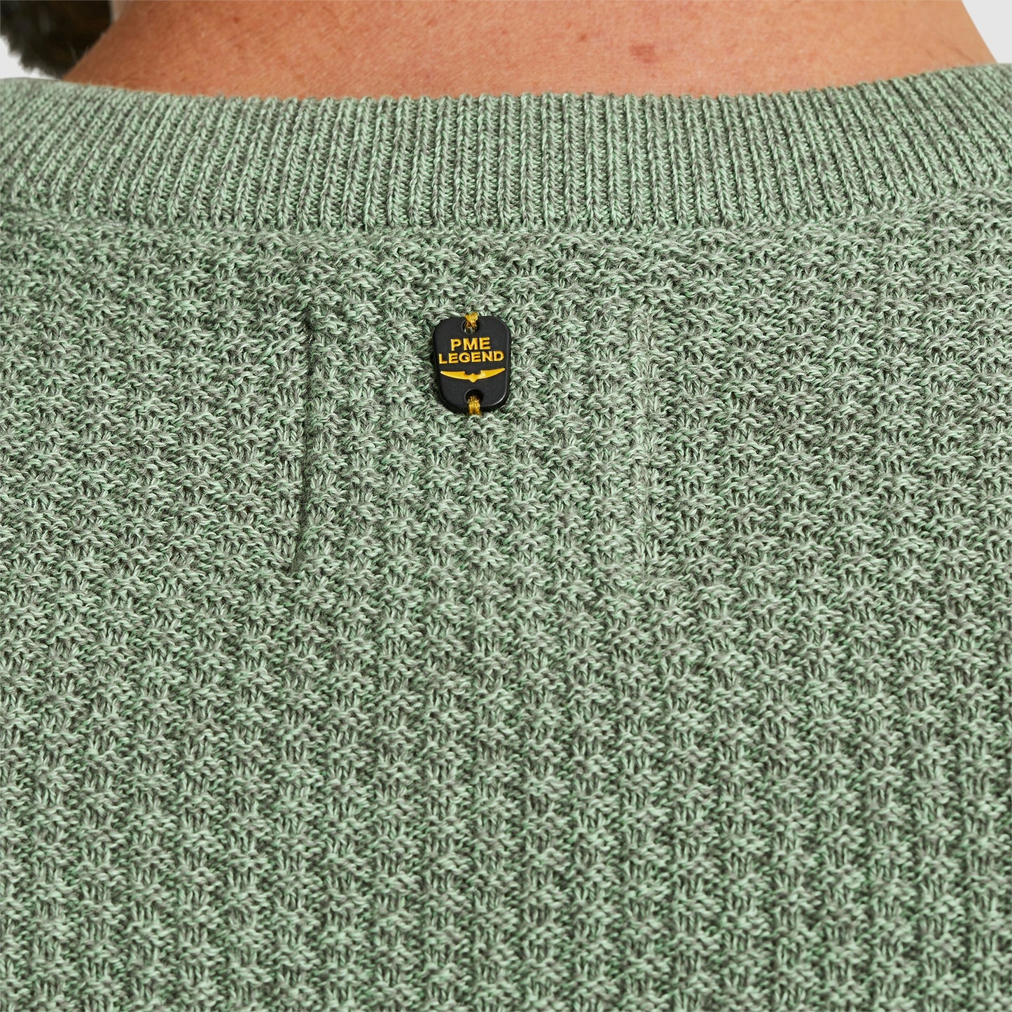 Crewneck collar cotton mouline