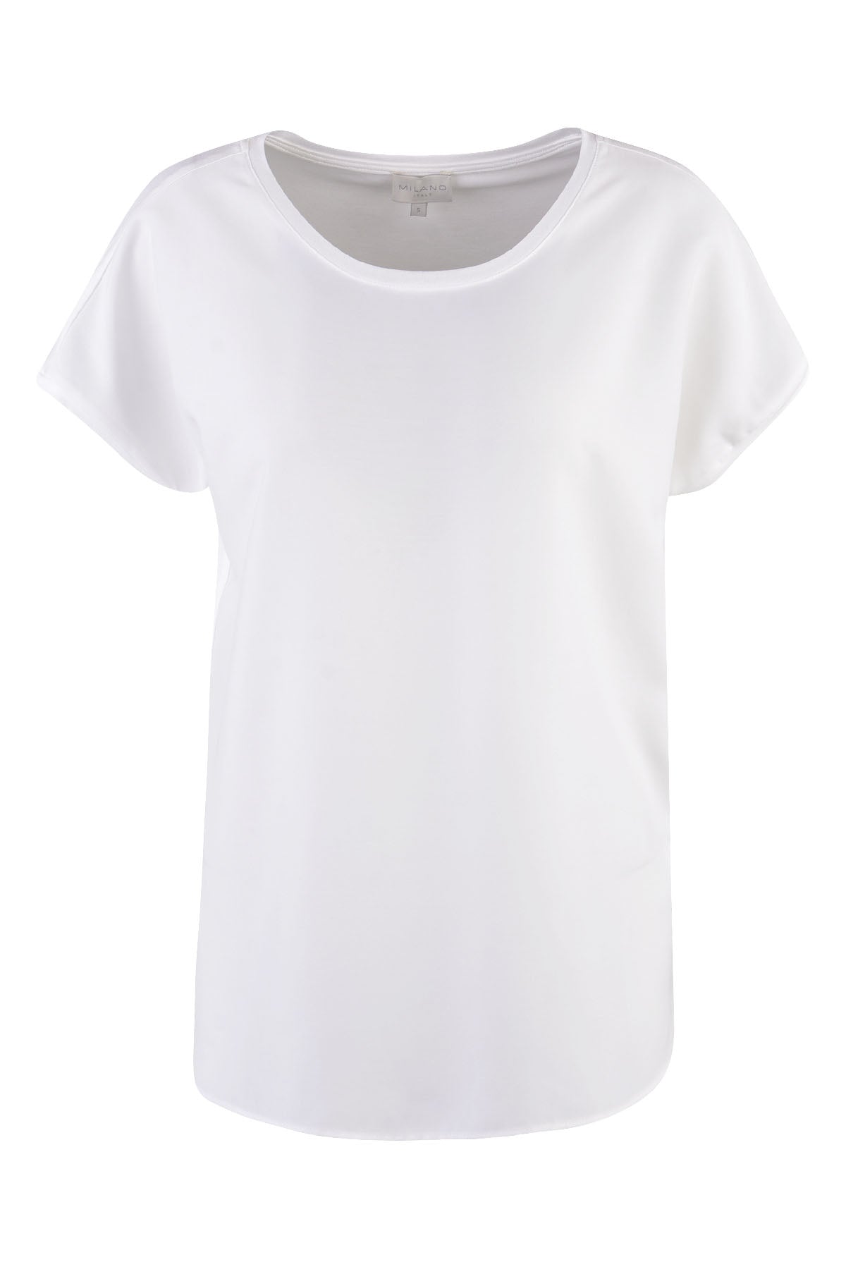 Shirt with dropped shoulders and roundneck