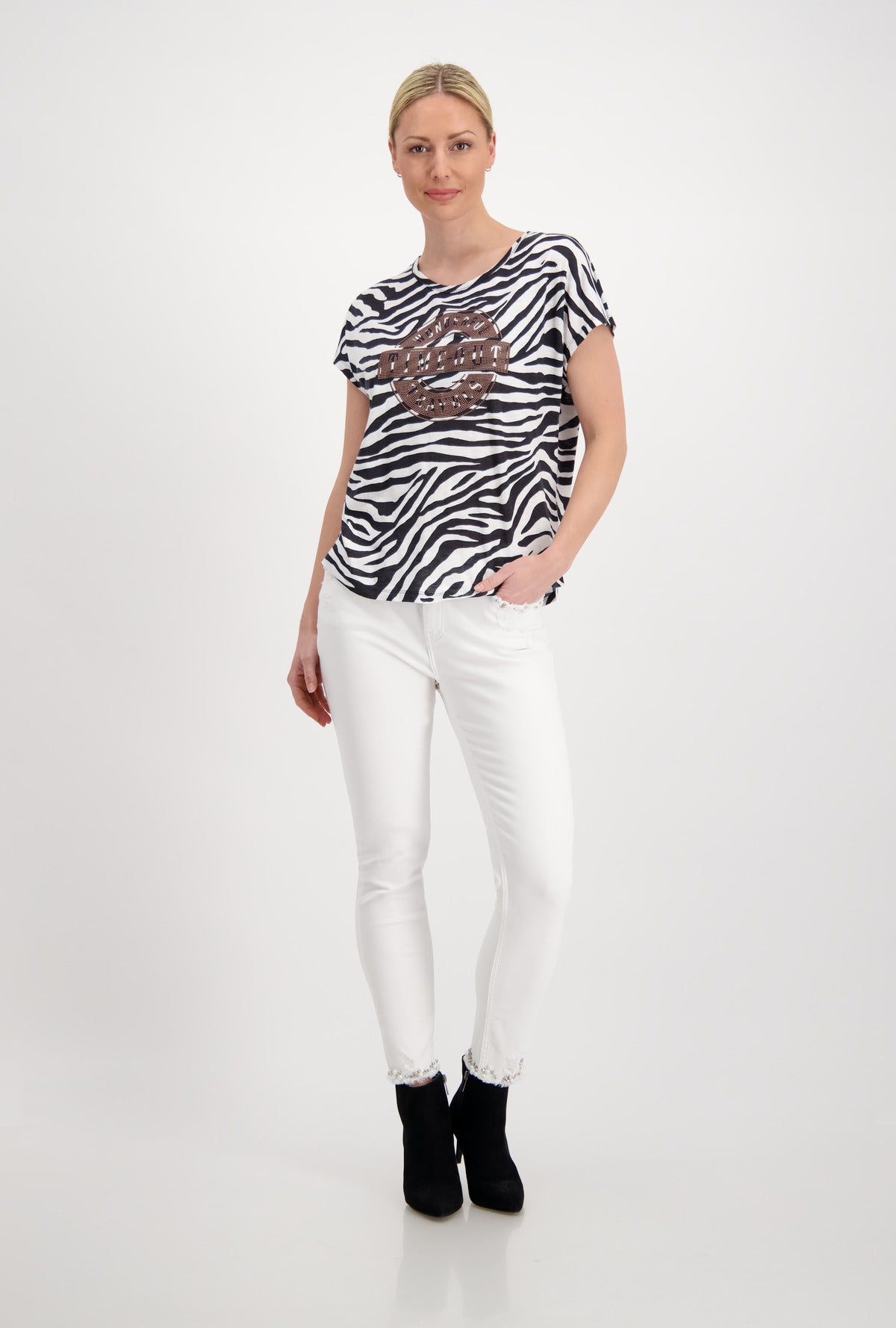 Shirt, schwarz gemustert
