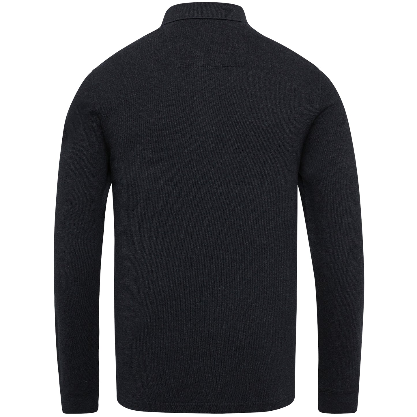 Long sleeve polo rugged pique melange