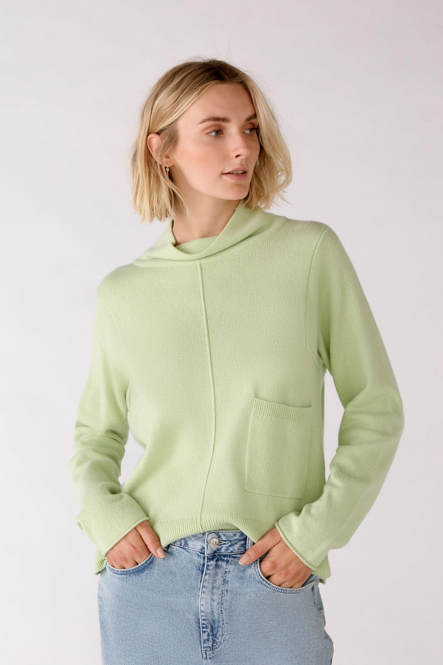 Strickpullover mit Stehkragen