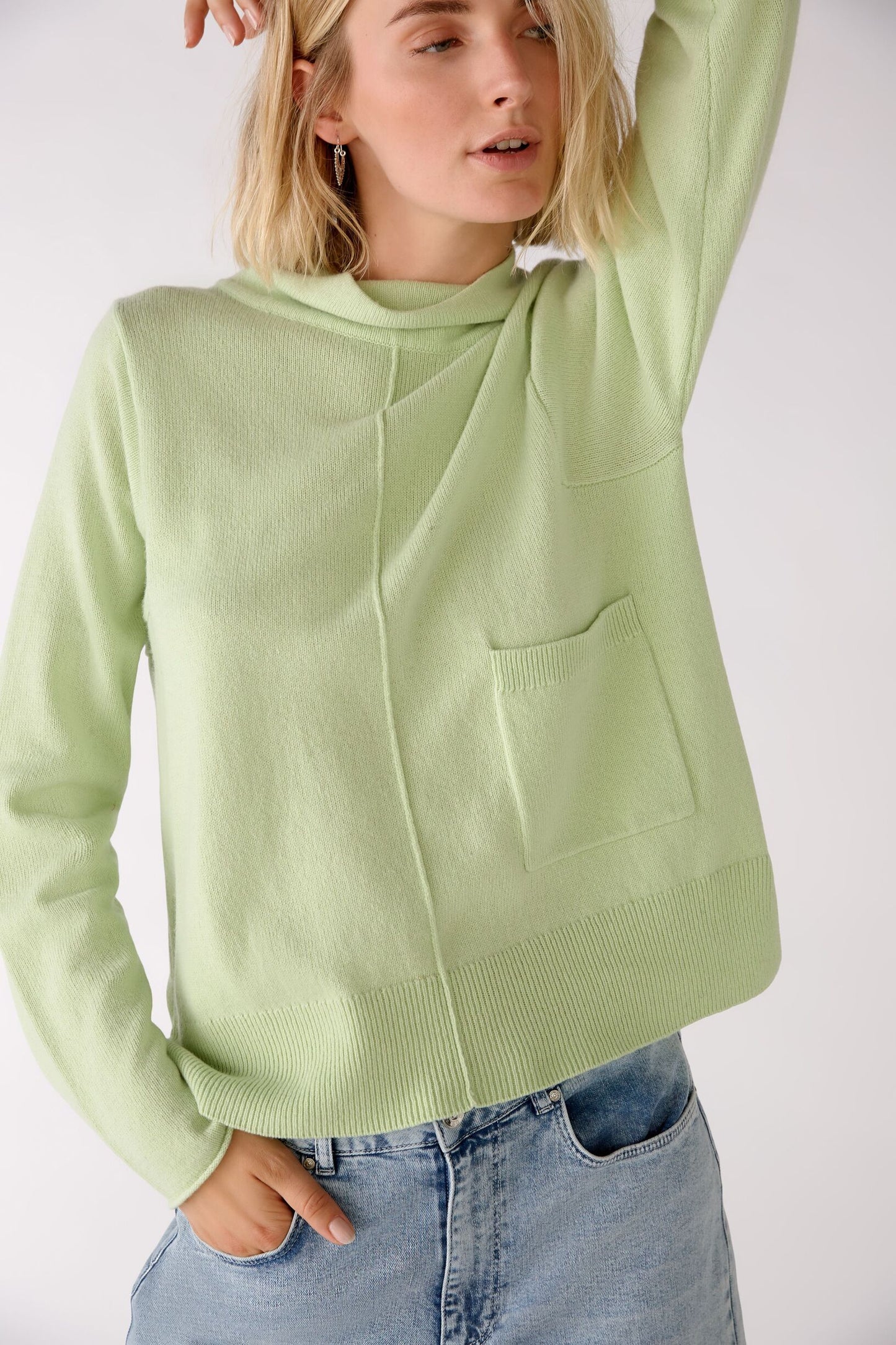 Strickpullover mit Stehkragen