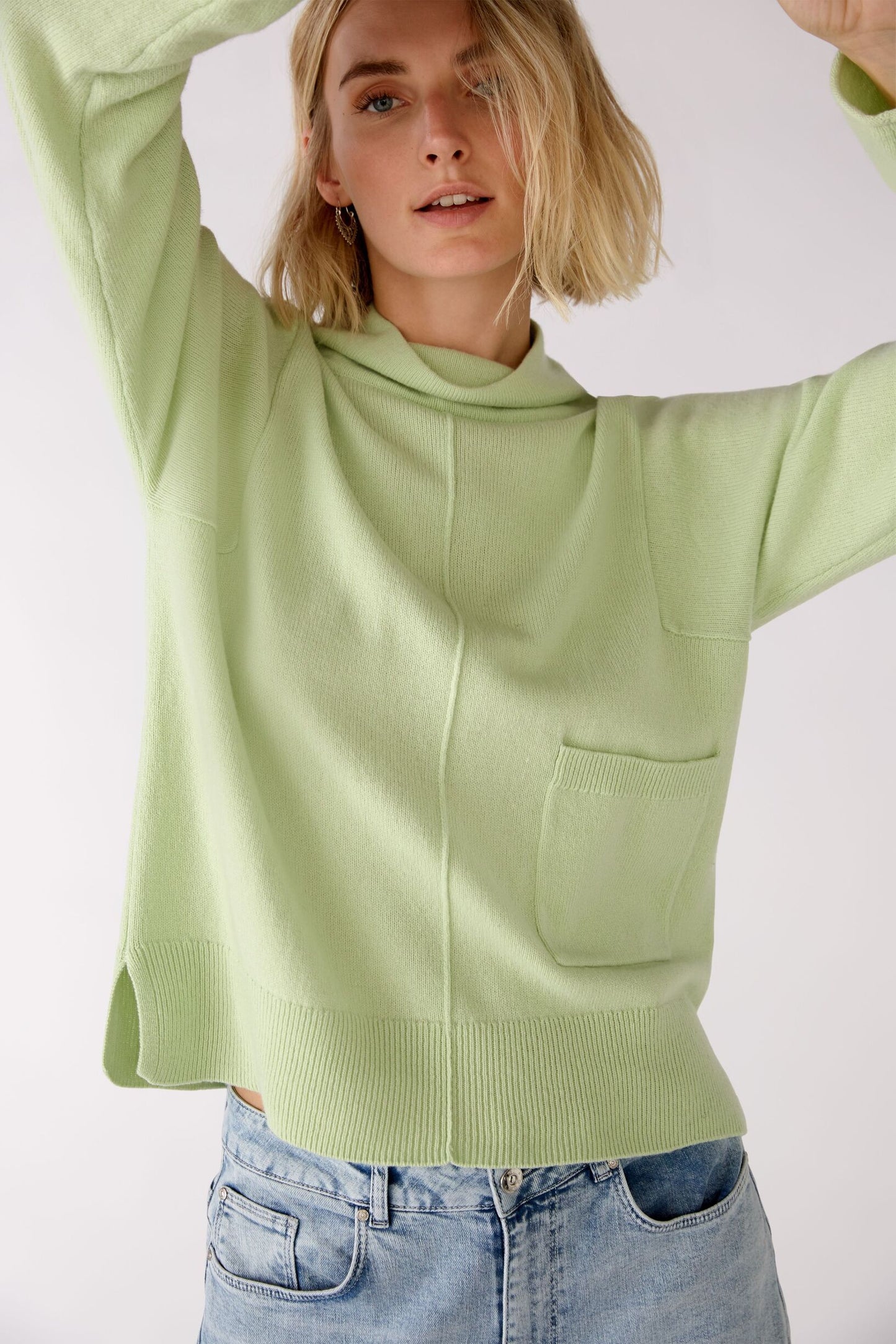 Strickpullover mit Stehkragen