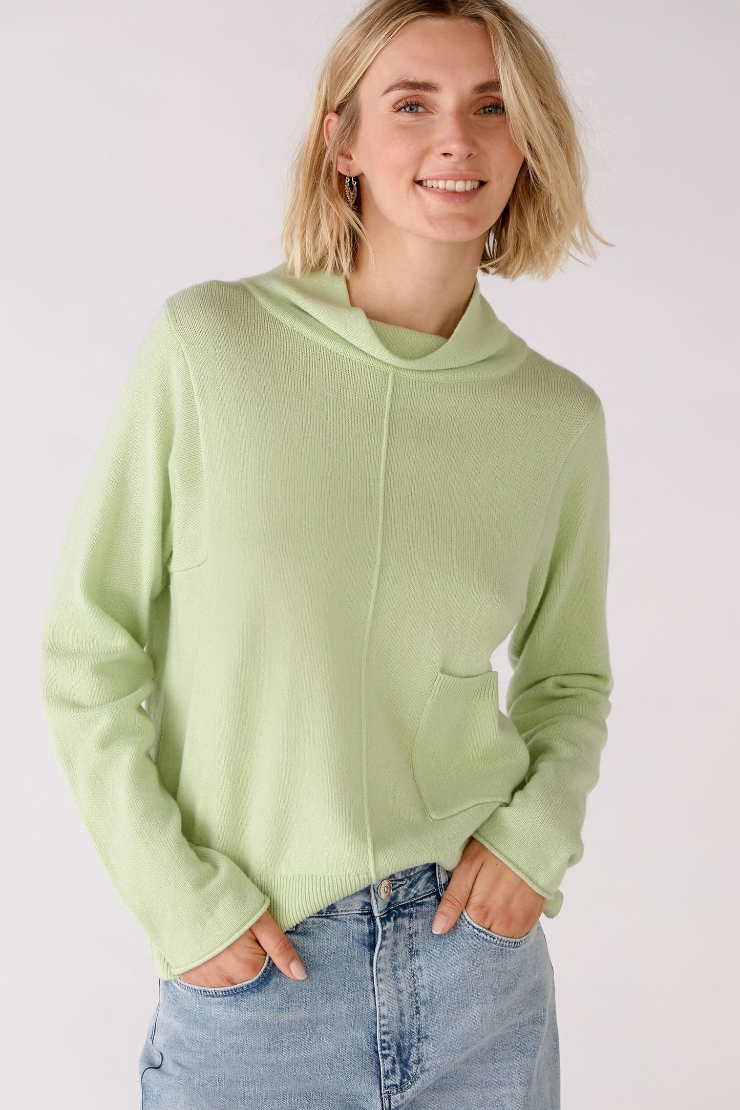 Strickpullover mit Stehkragen