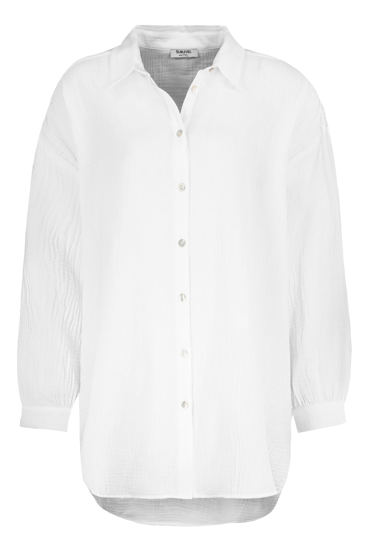 DOB LONG-Bluse, Oversize, überschni, white