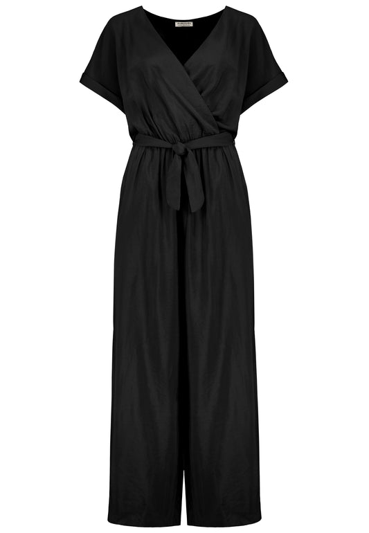 DOB Jumpsuit, weites Bein, Cache-Co, black