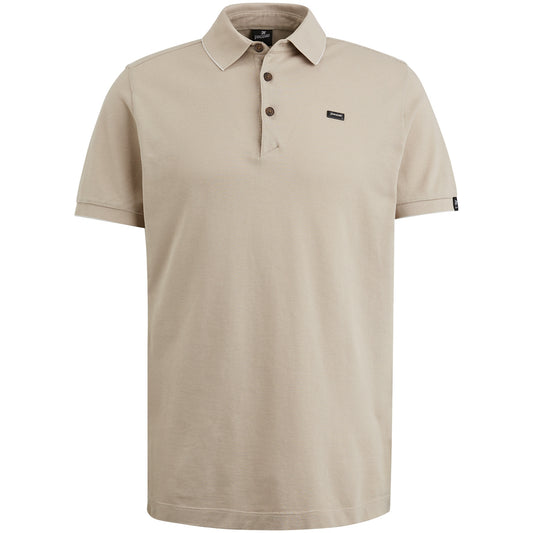 Short sleeve polo pique waffle structure