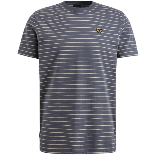 Short sleeve r-neck yarn dyed stripe jersey