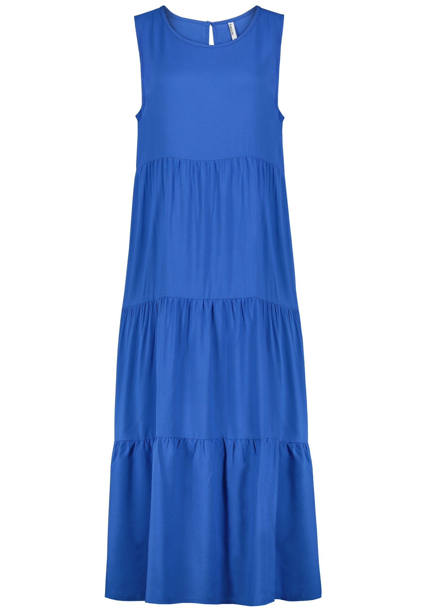 Kleid mit Volants,maxi, breite Träg, bright marine blue