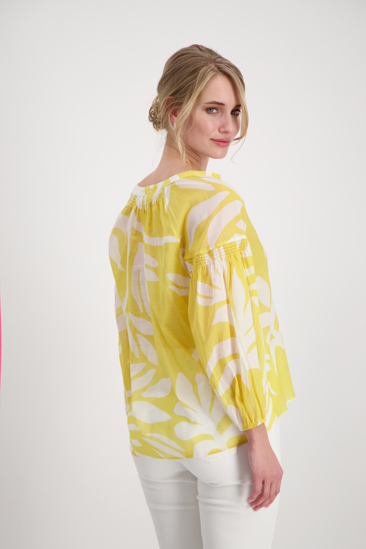 Bluse, dry lemon gemustert