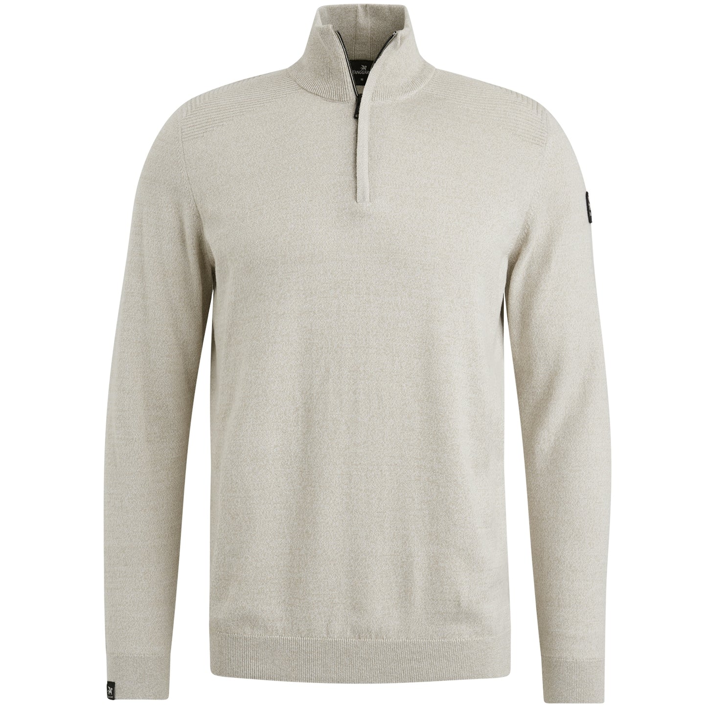 Half zip collar cotton mouline