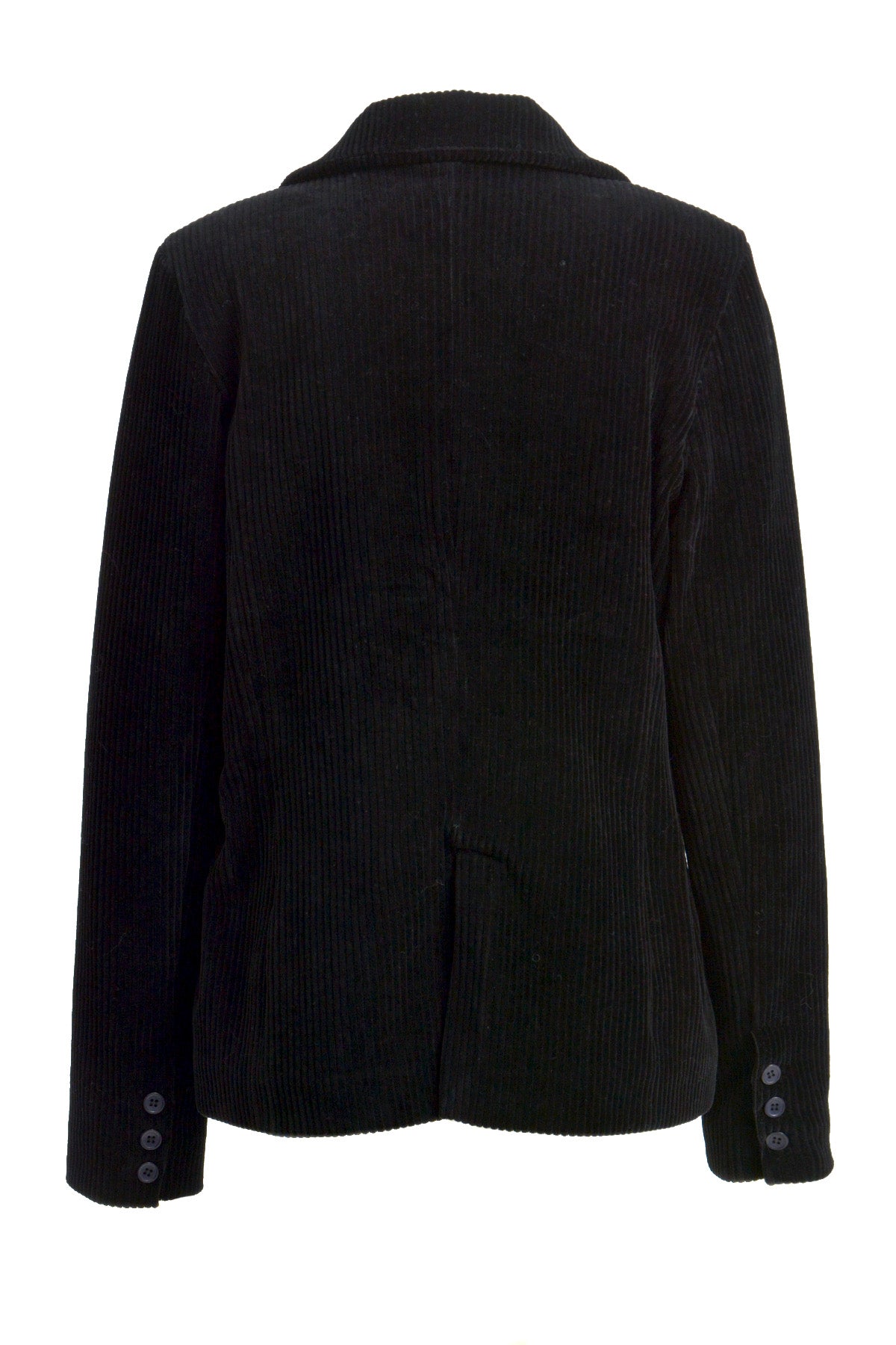 Blazer w collar and lapel, flap pockets and one button closure