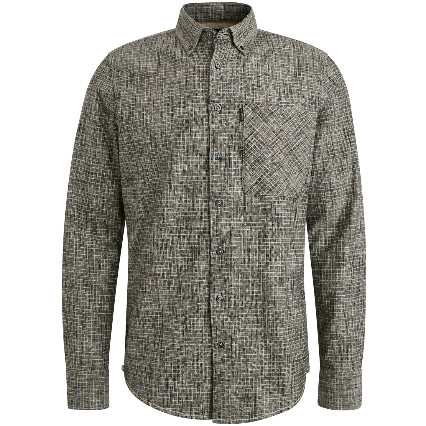 Long Sleeve Shirt Print On 2 tone slub