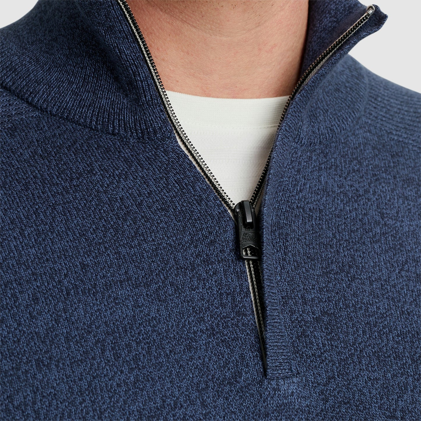 Half zip collar cotton mouline