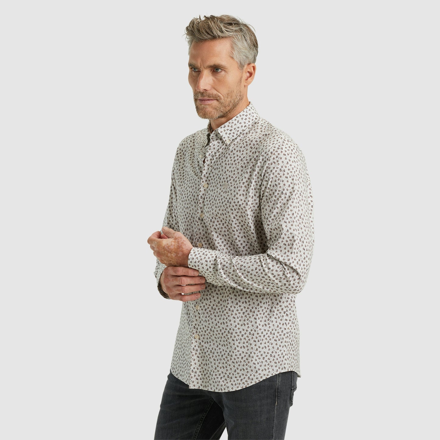 Long Sleeve Shirt Print on poplin stretch