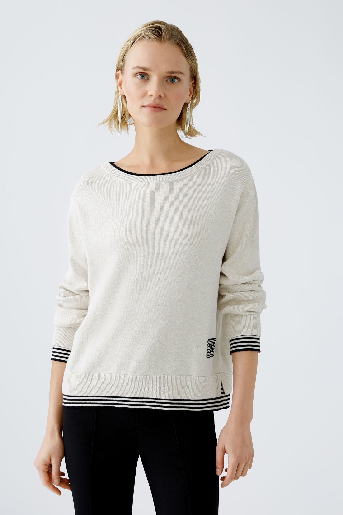 LEEZA Pullover reine Baumwolle