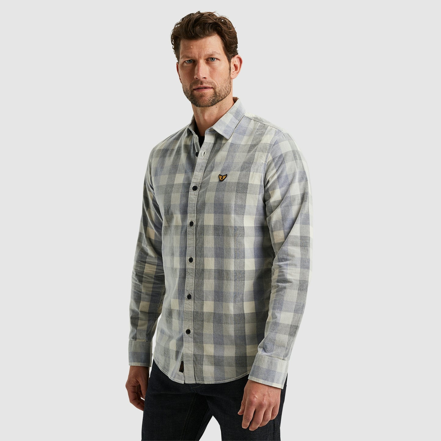 Long Sleeve Shirt Fine Corduroy Yarndyed Check